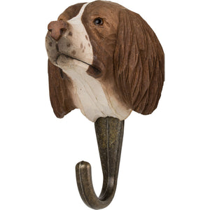 Hand Carved Springer Spaniel Hook