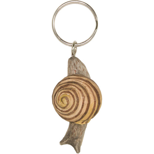 Hand Carved Snail Keyring