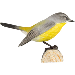 Hand Carved DecoBird Eastern Yellow Robin